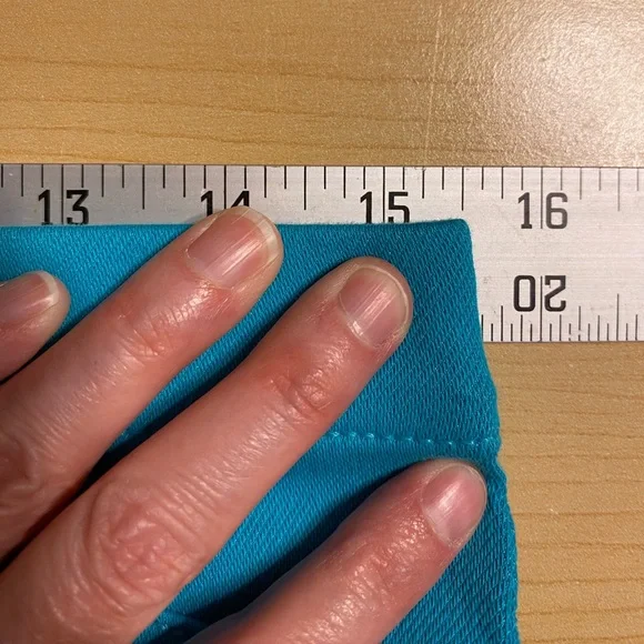 Y2K Faded Glory High Waist Knit Capri Leggings Turquoise Blue Large 12/14 - Picture 4 of 6